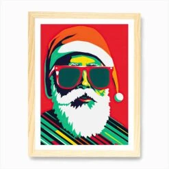 Santa Claus, Christmas Pop Art Art Print -Xmas Gifts Hub m2Fgen2Fart print std portrait framed oak2Fc40e5fa0 8ebf 46b4 b24e d2cf70f0ea27
