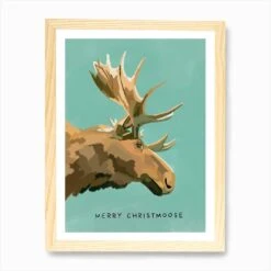 Christmas Moose Art Print -Xmas Gifts Hub m2Fgen2Fart print std portrait framed oak2Fc70c83ba fe1b 42b5 a46a 2ecd0e26be56