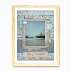 Blue Merry Christmas Santa Monica Pier Scrapbook Page Art Print -Xmas Gifts Hub m2Fgen2Fart print std portrait framed oak2Fcc503584 b9e0 4af6 93f3 49e74787ec09
