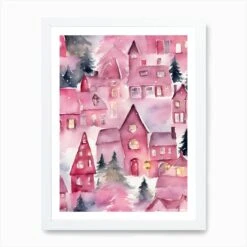 Pink Christmas Village 3 Art Print 10 Pink Christmas Village 3 Art Print -Xmas Gifts Hub m2Fgen2Fart print std portrait framed white2F155cce19 cb69 49e0 bef1 436f43868c3b