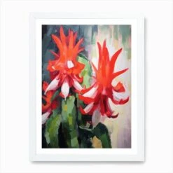 Cactus Painting Christmas Cactus 2 Art Print -Xmas Gifts Hub m2Fgen2Fart print std portrait framed white2F2a57d83a 757b 481e a5a0 7f969cd9395a