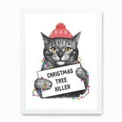 Christmas Tree Killer Art Print -Xmas Gifts Hub m2Fgen2Fart print std portrait framed white2F2abff053 2047 4a97 8e1f a9846ad237e1