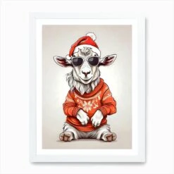 Goat Christmas Hat Art Print 10 Goat Christmas Hat Art Print -Xmas Gifts Hub m2Fgen2Fart print std portrait framed white2F46cb7119 eb11 4095 8418 395aab2cadd0