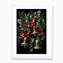 Christmas Bells Art Print -Xmas Gifts Hub m2Fgen2Fart print std portrait framed white2F5524b028 7180 4620 a2c3 abfaa1e77138