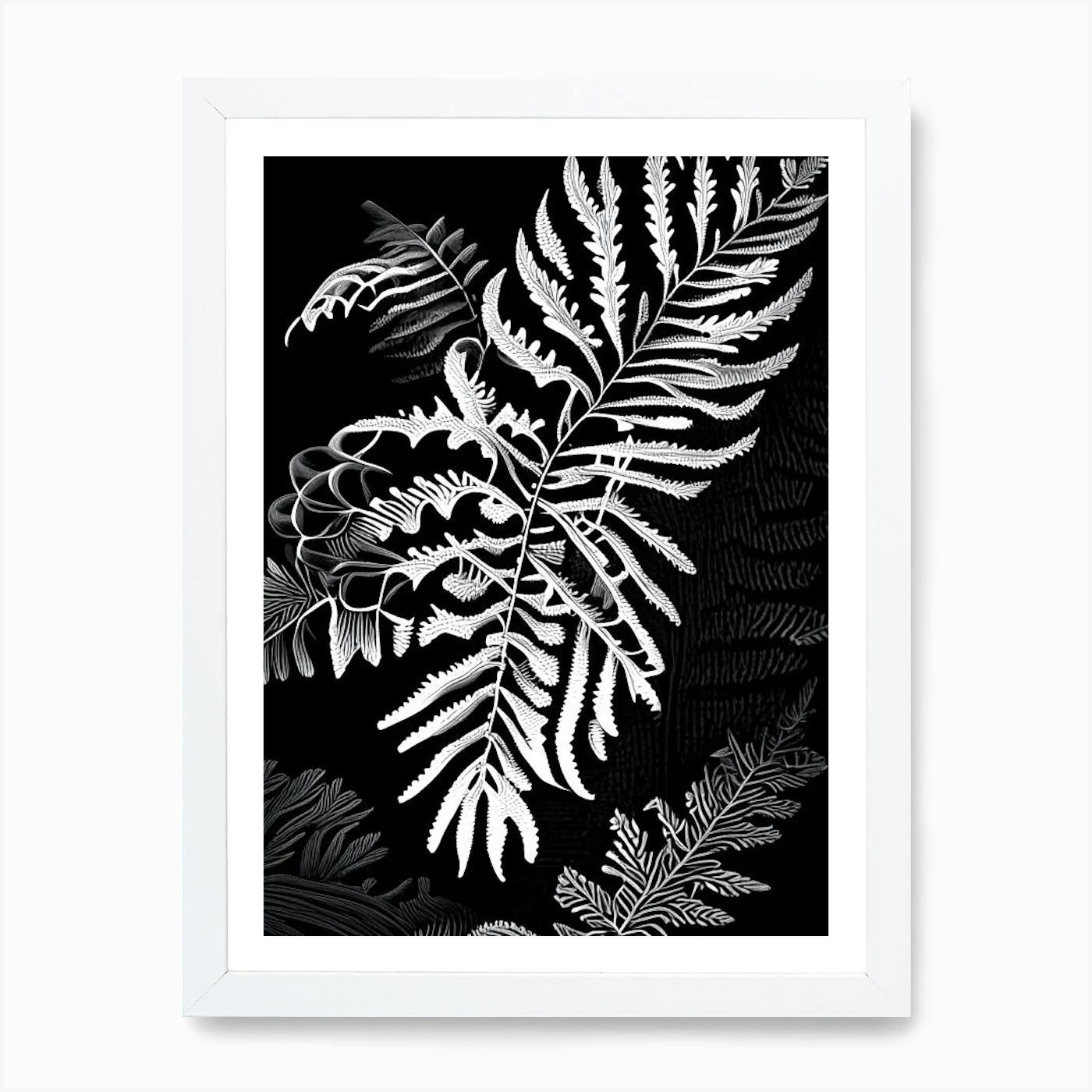 Christmas Fern Linocut Art Print 5 Christmas Fern Linocut Art Print - Image 3