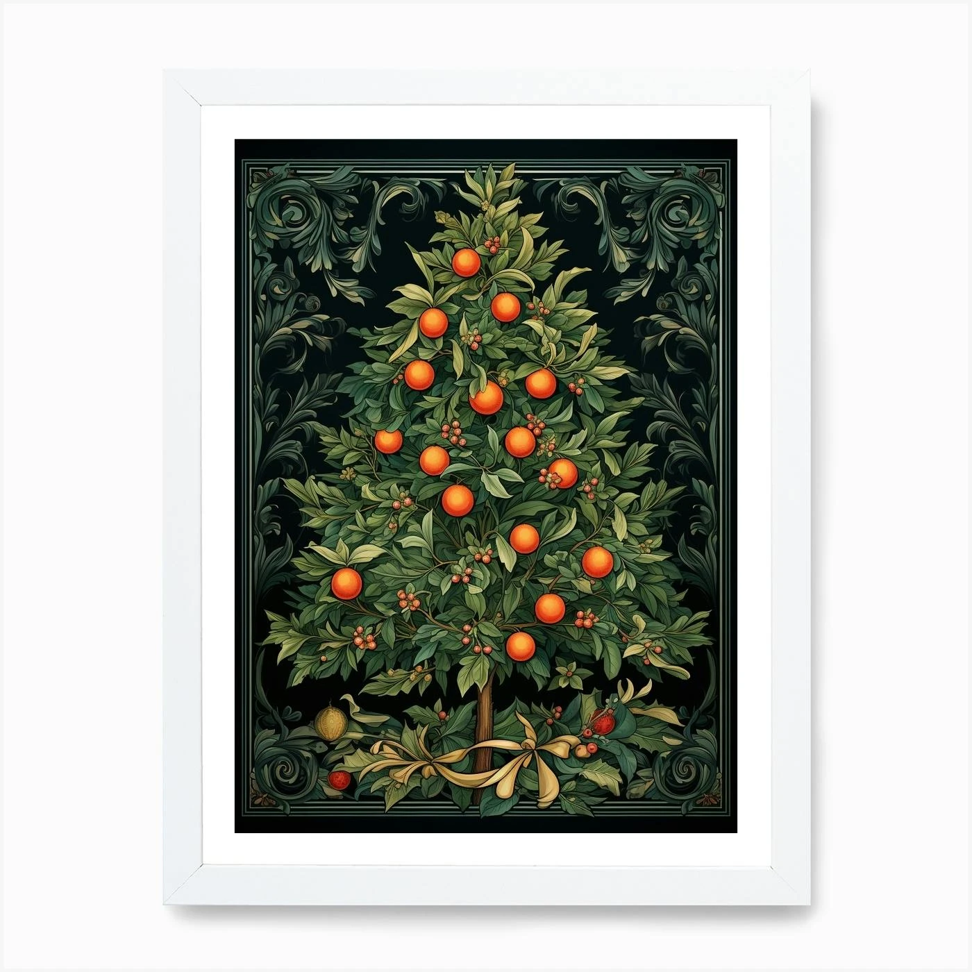 William Morris Style Christmas Tree 19 Art Print 5 William Morris Style Christmas Tree 19 Art Print - Image 3