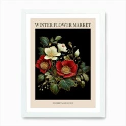Christmas Rose 2 Winter Flower Market Poster Art Print -Xmas Gifts Hub m2Fgen2Fart print std portrait framed white2F68e83a15 6ca0 4a28 ae22 2cd23cbc5626