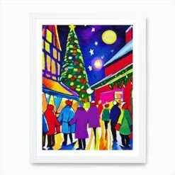 Christmas Market Art Print -Xmas Gifts Hub m2Fgen2Fart print std portrait framed white2F72df2fd5 2d02 418a b40d a21dfa1f84c1