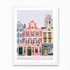 Dublin Ireland Travel Snow Christmas Painting Art Print -Xmas Gifts Hub m2Fgen2Fart print std portrait framed white2F9a8a55e3 7e4b 40c6 b455 6f9b7926a8e8