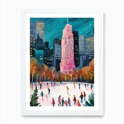 New York The Rink At Rockefeller Center Winter Christmas Travel Painting Art Print -Xmas Gifts Hub m2Fgen2Fart print std portrait framed white2Fa9aaeee6 4758 4912 998e 1cad058f9817