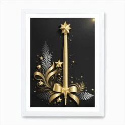 Christmas Magic Wand Vector Art 8 Art Print -Xmas Gifts Hub m2Fgen2Fart print std portrait framed white2Faf4def0b 9791 4f54 af0a a5df608a0c70