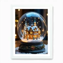 Magnificent Christmas Snow Globe Art Print -Xmas Gifts Hub m2Fgen2Fart print std portrait framed white2Fbdf03e68 f22a 4307 a21f 47dc8d994590