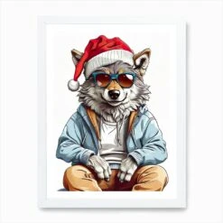 Wolf Christmas Hat Art Print 10 Wolf Christmas Hat Art Print -Xmas Gifts Hub m2Fgen2Fart print std portrait framed white2Fd76384b3 248c 4714 b04f d7b322807095