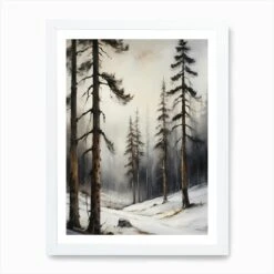 Winter Pine Forest Christmas Painting (20) Art Print -Xmas Gifts Hub m2Fgen2Fart print std portrait framed white2Fefdd3bac 3efe 4366 921c 6cb74244e7cc