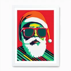 Santa Claus, Christmas Pop Art Art Print -Xmas Gifts Hub m2Fgen2Fart print std portrait framed white2Ffbc7e3f7 e833 4737 acc0 bef96fb7c579