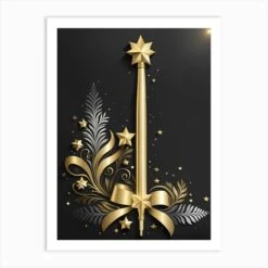 Christmas Magic Wand Vector Art 8 Art Print