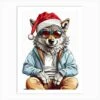 Wolf Christmas Hat Art Print -Xmas Gifts Hub m2Fgen2Fart print std portrait p12F292913fc b1a7 4658 99cc 90cc44d7854f