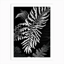 Christmas Fern Linocut Art Print