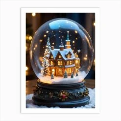 Magnificent Christmas Snow Globe Art Print
