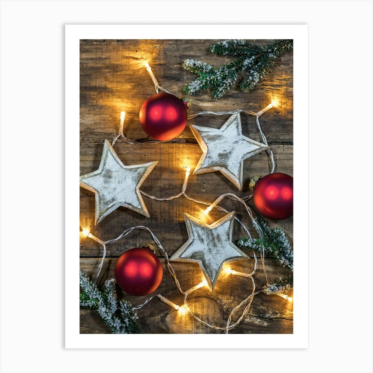 Christmas Decoration With Lights Art Print 3 Christmas Decoration With Lights Art Print