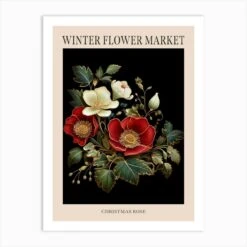 Christmas Rose 2 Winter Flower Market Poster Art Print