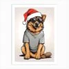 German Sherpherd Dog Christmas Hat Art Print -Xmas Gifts Hub m2Fgen2Fart print std portrait p12F7c290300 f57c 4c60 95bc 7e1add3053b1