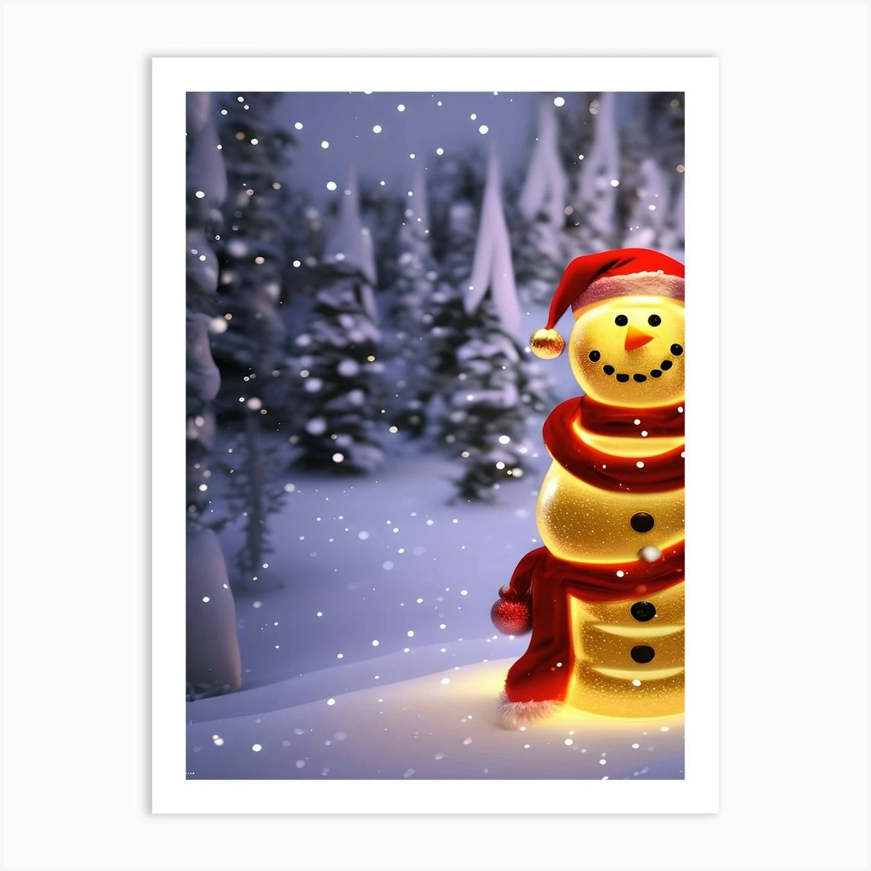 Christmas Snowman 1 Art Print 3 Christmas Snowman 1 Art Print