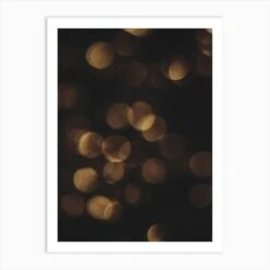 Christmas Gold Lights Art Print