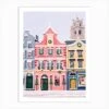 Dublin Ireland Travel Snow Christmas Painting Art Print