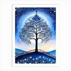 Christmas Shubie Tree Painting (14) Art Print