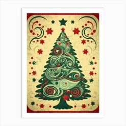 Christmas Tree, Vintage Art Print