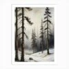Winter Pine Forest Christmas Painting (20) Art Print