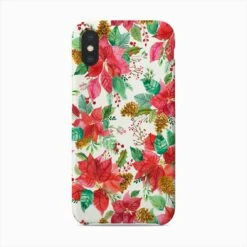 Christmas Poinsettia Bouquet Phone Case